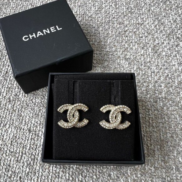 Chanel Crystal CC Earrings